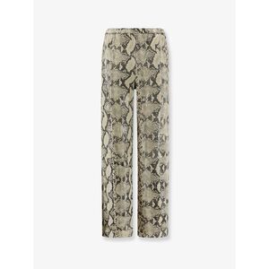 Alysi Women Python-Print Leather Trousers